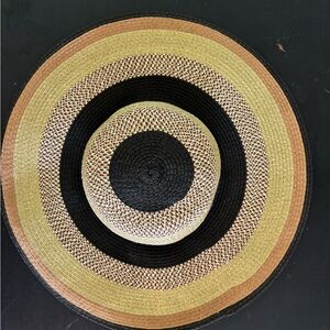 Collection XIIX Multicolor Straw Hat with Circular Pattern